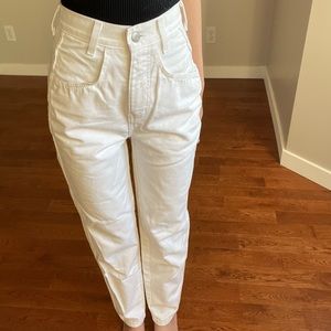 true white straight leg jeans high rise bnwot